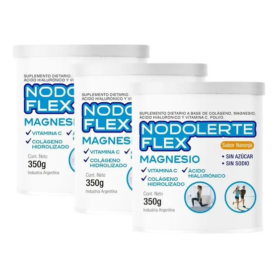 Pack 3 Nodolerte Flex Magnesio Polvo Colágeno Hidrolizado