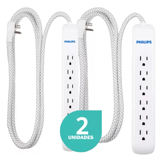 Regleta Protector Philips 6 Tomas 1800watt Regula Pc Router