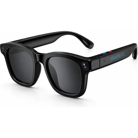 Óculos Inteligente Ai Glasses Bluetooth Câmera Grava Vídeo Preto Único