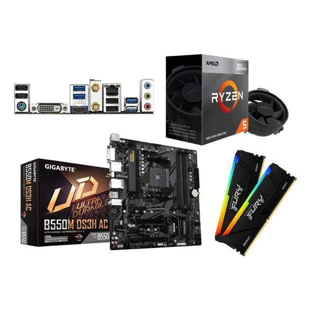 Kit Gamer Amd Ryzen 5 5600g, B550 Wifi Ddr4 3200mhz 32gb Rgb