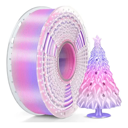 Filamento Sunlu 3D de 1,75 mm e 1 kg de filamento arco-íris PLA+SILK 03