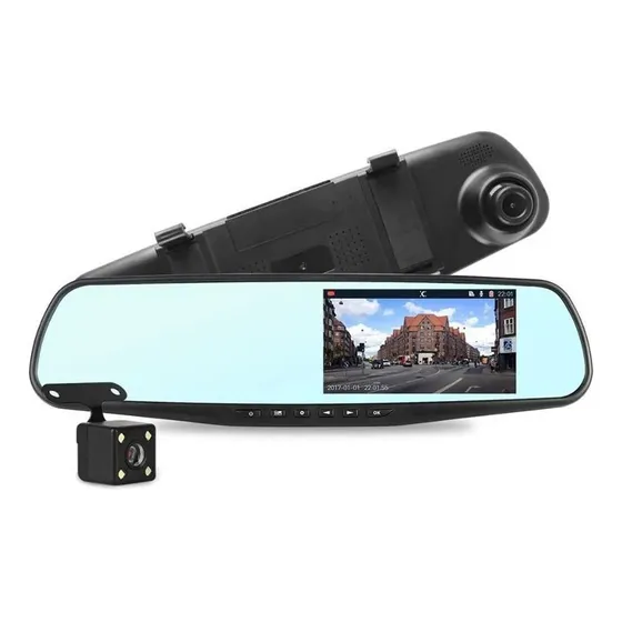 Camara Espejo Retrovisor Frente Y Trasera Auto Full Hd Dvr Ele-gate