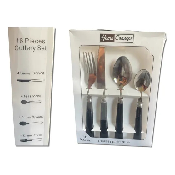 Juego Set De Cubiertos Home Concept 16 Piezas Acero