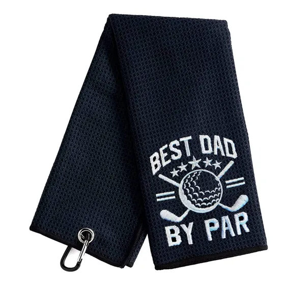 No.9 Best Dad By Par Funny Toalla Golf Negra Clip