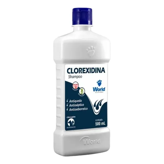 Shampoo Dermatite Clorexidina World Fragrância Suave Frasco 500 ml
