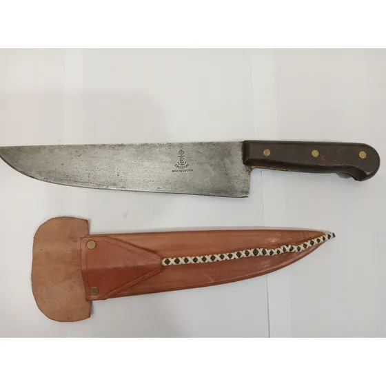 Antigua Cuchilla Eskilstuna Made In Sweden Hoja 25 Cm Marrón