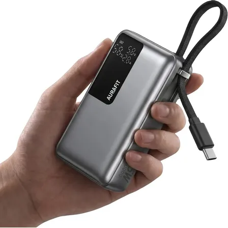 Carregador Portátil Aurafit PB0201 de 20000mAh e 65W para Notebooks e Celulares