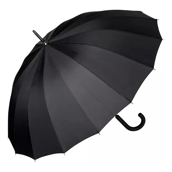 Paraguas Lluvia Grande 16 Varillas Paraguas Negro Uv Ejecuti