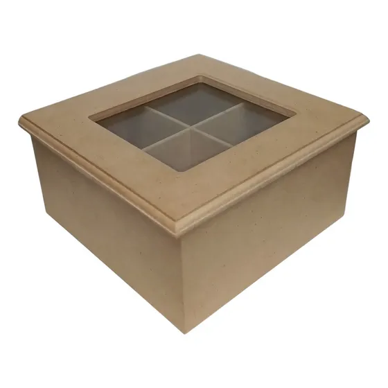 Caja Té Fibrofacil 4 Divisiones Con Visor