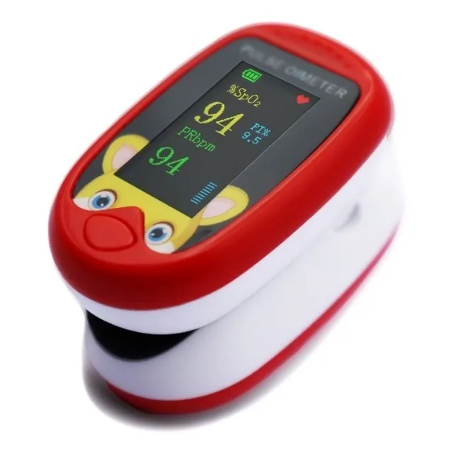Oxímetro Pediátrico Digital Portátil Recargable Rojo