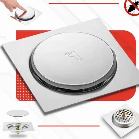 Ralo Click 10x10 Inteligente Pop Up Inox Oculto Invisível Para Banheiro E Cozinhas Acabamento Premium Marca Homeroarte