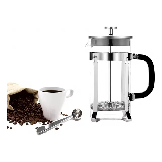 Prensa Francesa Cafe Cafetera Vidrio 600ml Acero Inoxidable