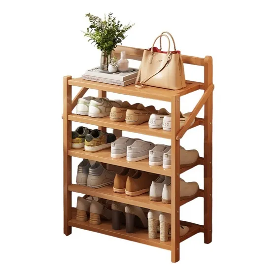 Zapatero Organizador Plegable Bambú Multiuso 5 Niveles 10655