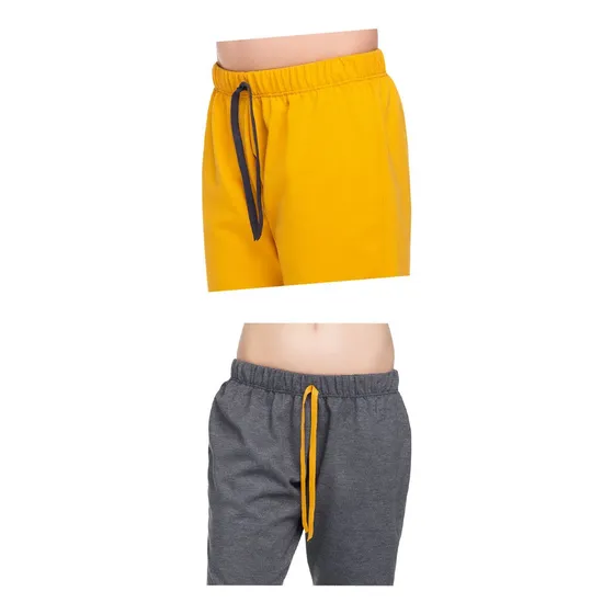 Bermuda Paq X2 Para Niño Gris Jaspe/mostaza Mp