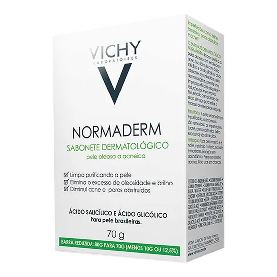 Sabonete Barra Dermatológico Vichy Normaderm Caixa 70g