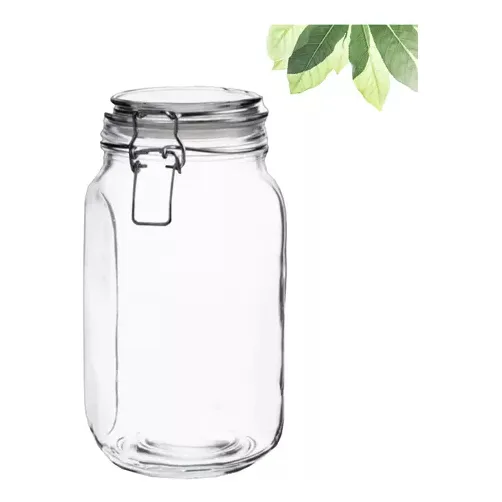 Frasco Recipiente Tapa Clip Tarro Hermetico De Vidrio 2000ml