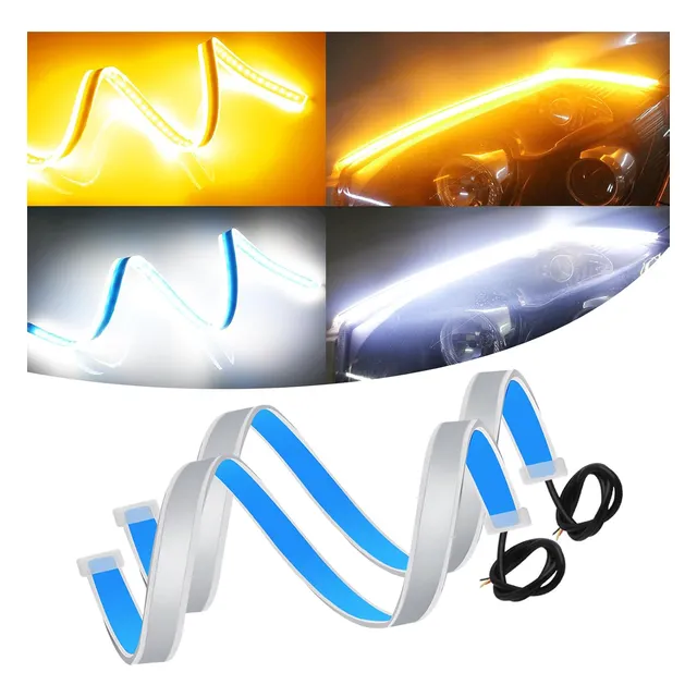 Fita Led Drl Automotiva 45cm Barra Farol Drl Seta Sequencial