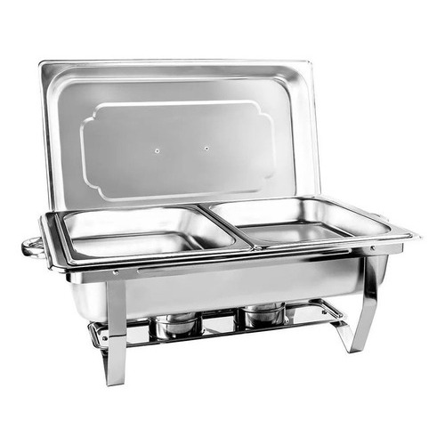 Rechaud Retangular 9 Litros Com 2 Cubas 1/2 Banho Maria Gourmet Self Service Buffet Brinov... Rechaud Retangular 9 Litros Com 2 Cubas 1/2 Banho Maria Gourmet Self Service Buffet Brinov...