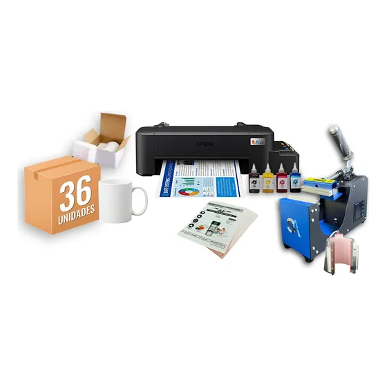 Combo Maquina Tazas 11oz + Impresora L121 + Caja Tazas 36und