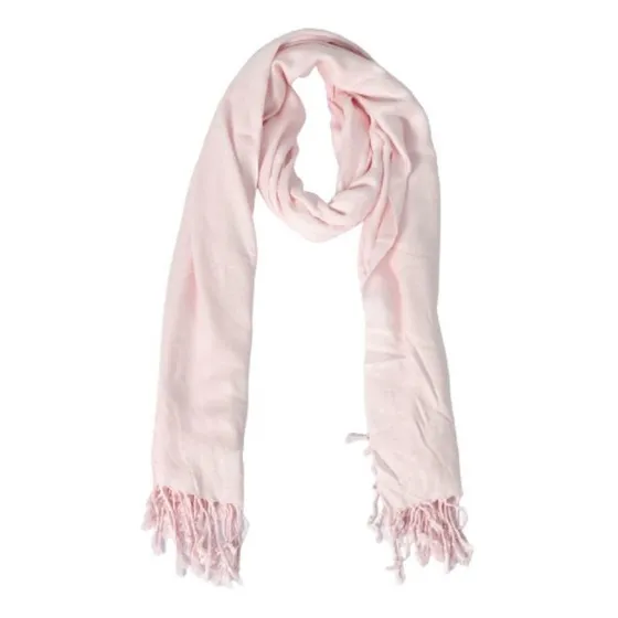 Cachecol Pashmina Lenço Echarpe Longa Lisa Grossa Inverno Cor Rosa-claro