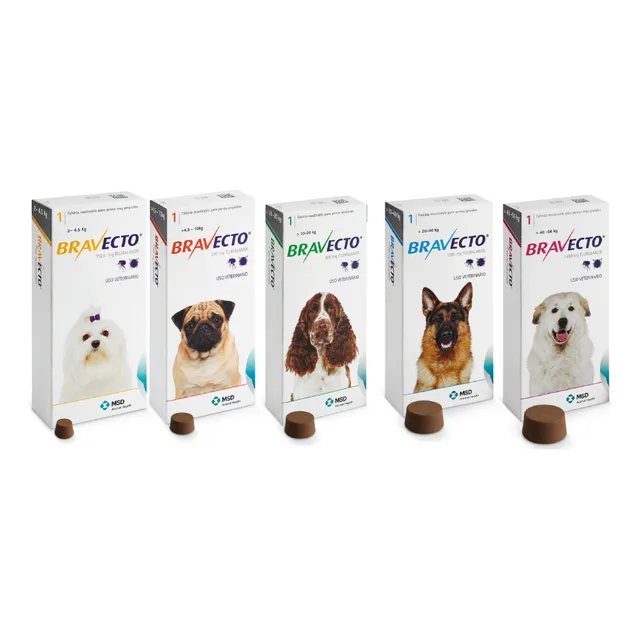 Bravecto Antipulgas Para Perros Croquetas Msd 2 -4 Kls Amarillo