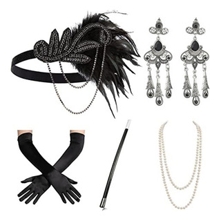 (b) Set De Accesorios De Disfraz De Flapper Gatsby De Los Añ (b) Set De Accesorios De Disfraz De Flapper Gatsby De Los Añ