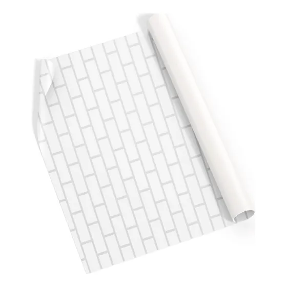 Rollo De Empapelado Vinilico Ladrillo P/ Armar 1.04x2.00mts Color Diseño Ladrillo Blanco