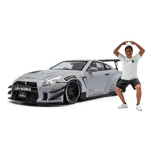 Miniatura Nissan Gtr (r35) Liberty Walk + Kato 1:18 Solido Cinza