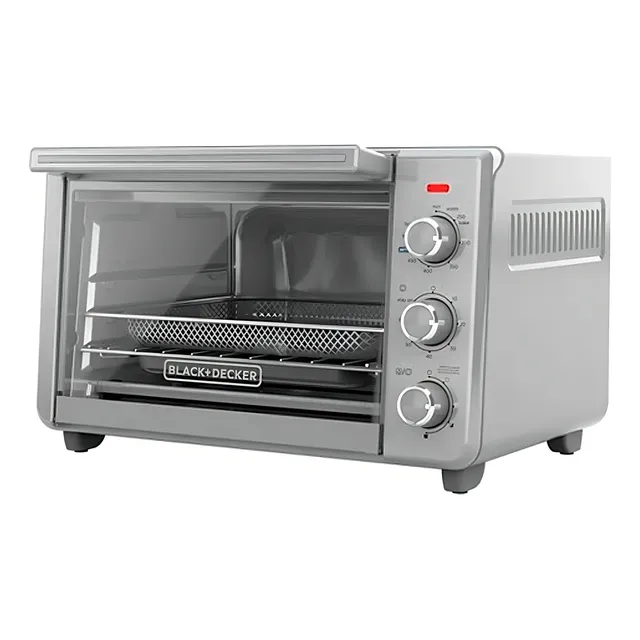 Horno Tostador De Mesa Freidora De Aire Black And Decker Color Plateado