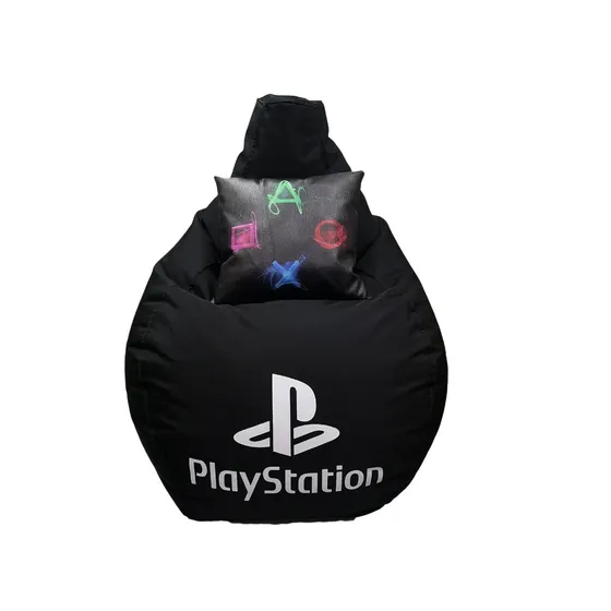 Puff Play Station + Cojin Personalizado Silla Gamer Ecocuero