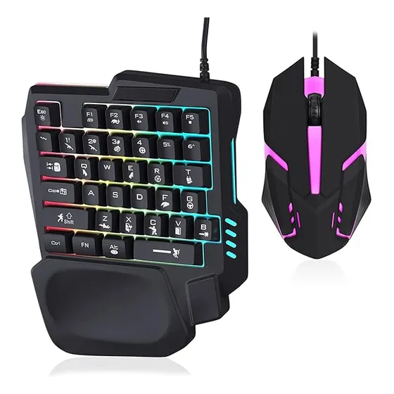 Mini Teclado Gamer Mouse Y Convertidor Para Teléfono Celular