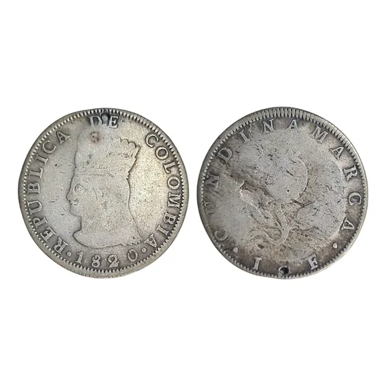 Moneda Coleccionable Colombia 8 Reales 1820 Jf Plata