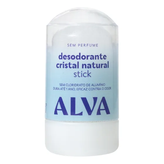 Desodorante Stick Alva Cristal Importado Sem Alumínio Sem Parabenos Sem Fragrância 60 G