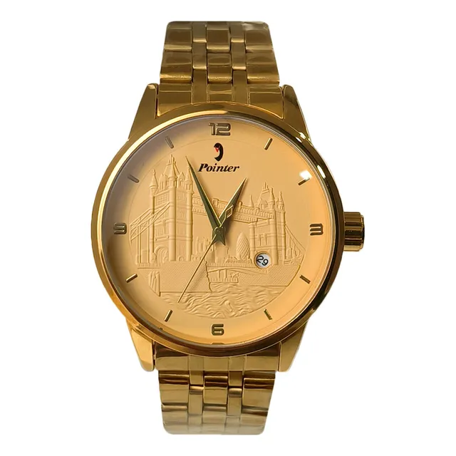 Relógio Masculino Pointer Prata Elegante Durável  Inoxidavel