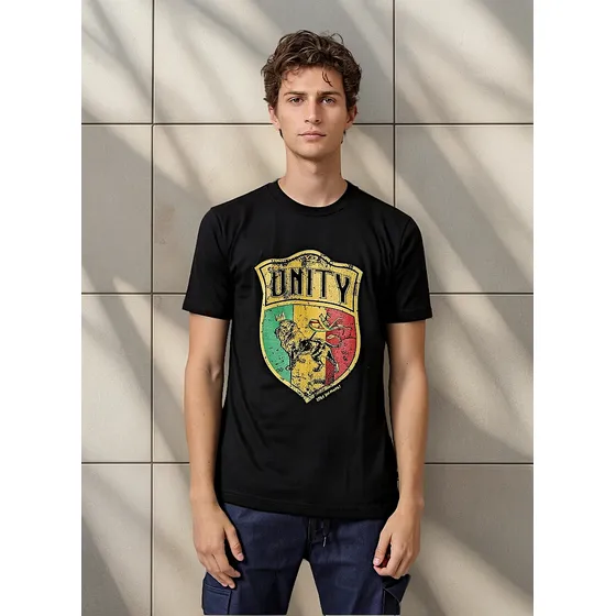 Remera Hombre Unity Negra Little Jahmaica 100% Algodón