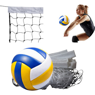 Kit Volei Lazer Bola Volei + Rede 5 Metros Piscina Praia Kit Volei Lazer Bola Volei + Rede 5 Metros Piscina Praia