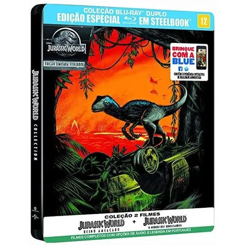 Jurassic World Stelbook Blu Ray Duplo Edição Especial 