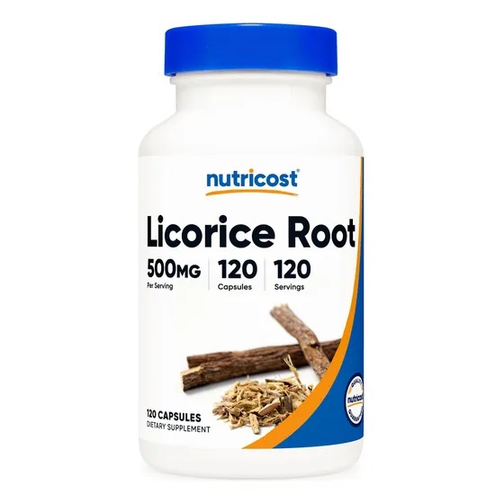 Raíz De Regaliz Nutricost 500 Mg, 120 Cápsulas, Sin Ogm, Glú