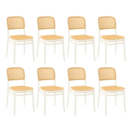 Kit 8 Cadeiras De Jantar Roma Para Sala E Cozinha Magazine Decor Cor Branco