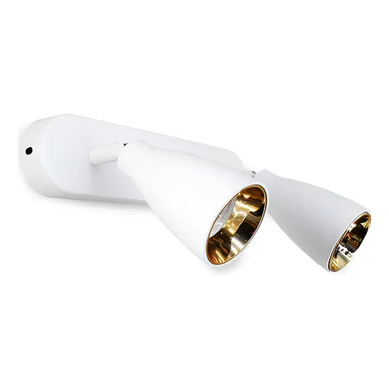 Aplique 2 Luces Blanco Dorado Pared-techo Lh-3856