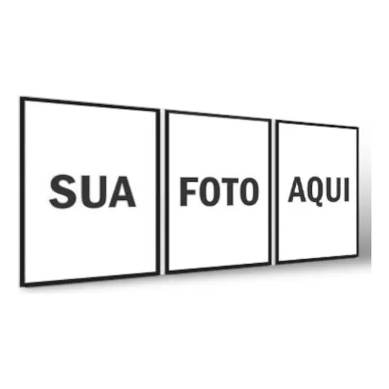 Quadros Decorativo 3 Peças Personalizado Com Foto Sua Imagem