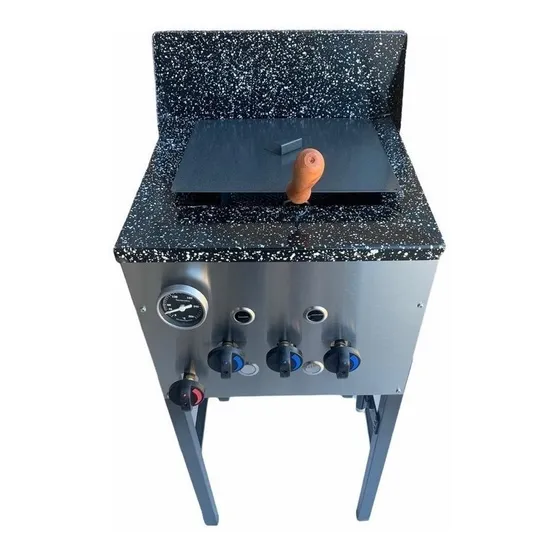 Freidora Pevi Industrial A Gas De 18 Litros Con Valvula Color Acero inoxidable