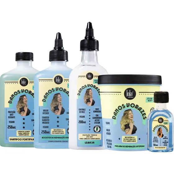 Kit Lola Cosmetics Danos Vorazes Reparação Intensiva 5 Itens