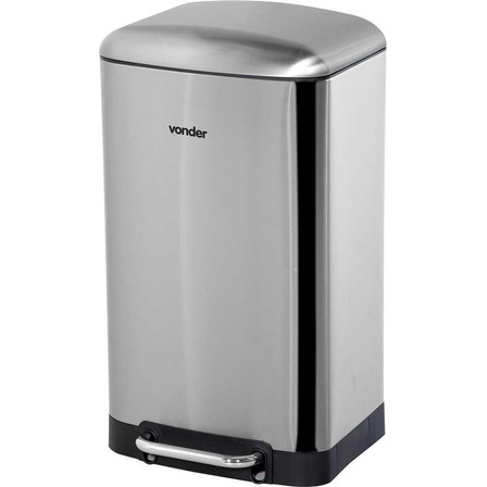 Lixeira Inox Retangular 30l Com Pedal Vonder Lixeira Inox Retangular 30l Com Pedal Vonder