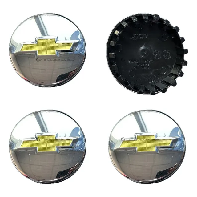 Tapas Centrales Emblema De Aro Para Chevrolet 8.3 Cm. X 4 U.
