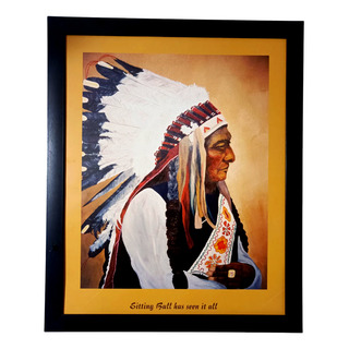 Cuadro De Toro Sentado Indio Americano 55 X 45 Cms Cuadro De Toro Sentado Indio Americano 55 X 45 Cms