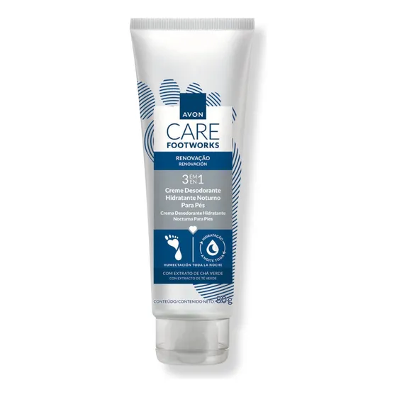 Crema Hidratante Nocturna Para Pies Avon Care Footworks 80 G