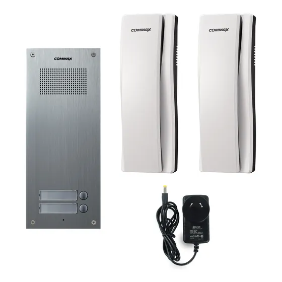 Kit Portero Electrico Commax 2 Departamentos Telefonos Audio Color Gris