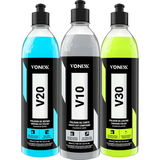 Kit Vonixx Polidores Automotivos Corte Refino Lustro