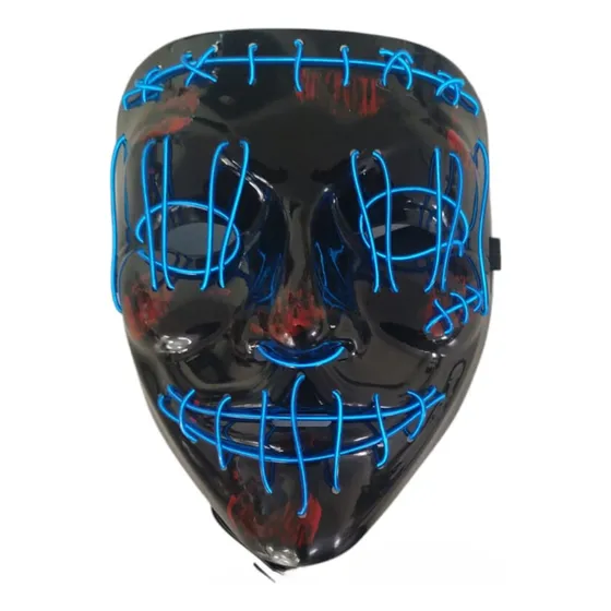 Mascara Luz Led La Purga Halloween The Purge Colores Color Azul